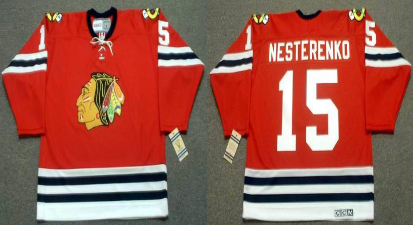 2019 Men Chicago Blackhawks #15 Nesterenko red CCM NHL jerseys->chicago blackhawks->NHL Jersey